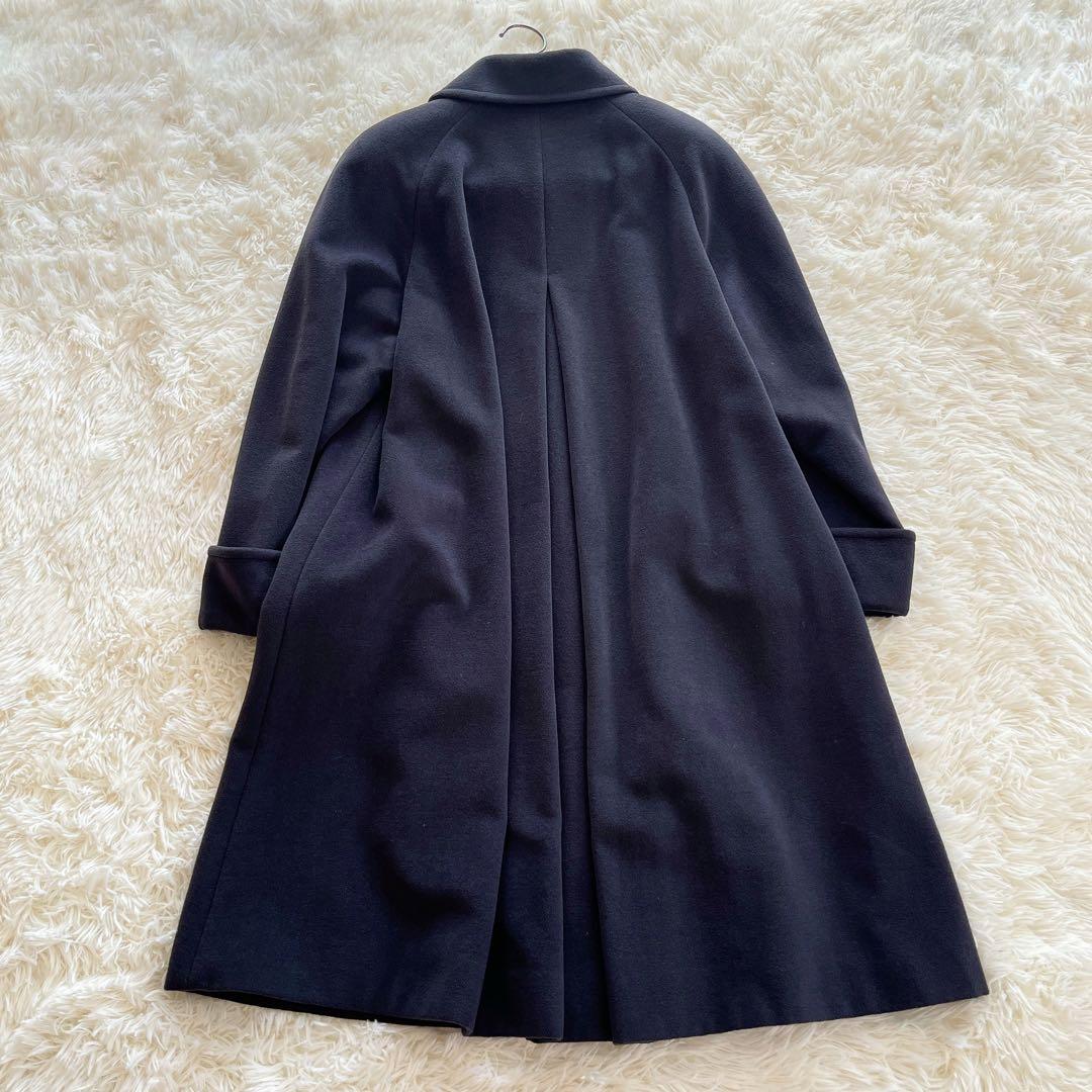 極美品　バーバリー　アンゴラ100% ステンカラーコート　ダークグレー　ロング