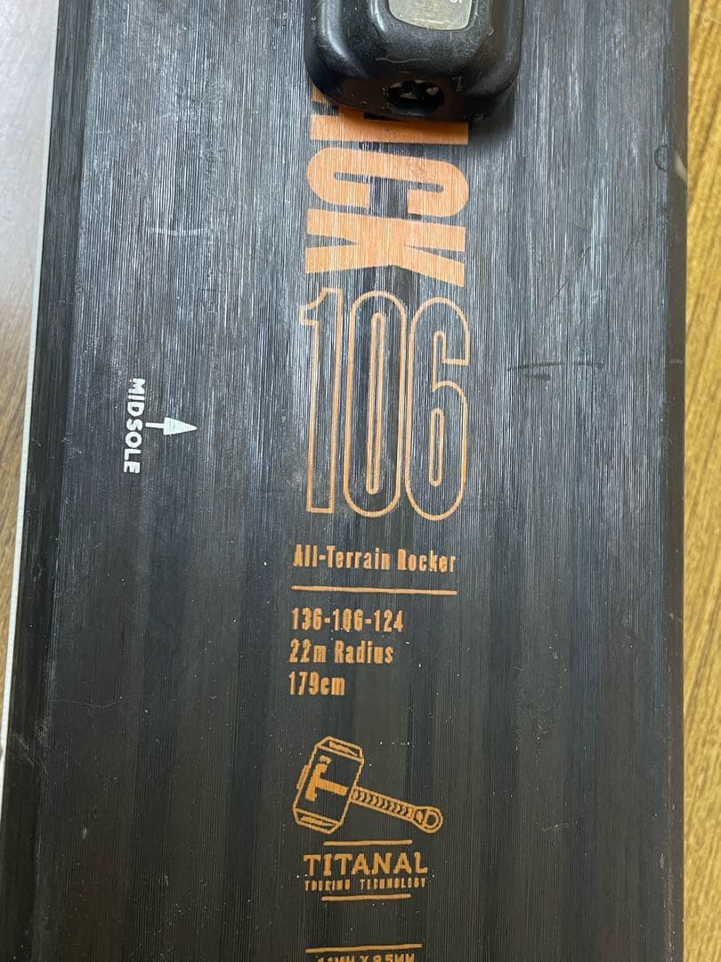 山スキーK2 ウェイバック106 179cm TECビン、BDシール付セット