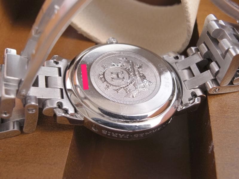 本物保証　エルメス　ウォッチ　ダイヤベゼル　ピンクゴールド文字盤