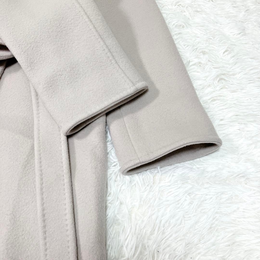 エポカ　ウール　ビッグカラー　チェスターコート　ベルト　グレージュ　42サイズ