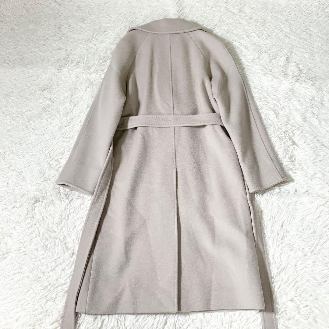 エポカ　ウール　ビッグカラー　チェスターコート　ベルト　グレージュ　42サイズ