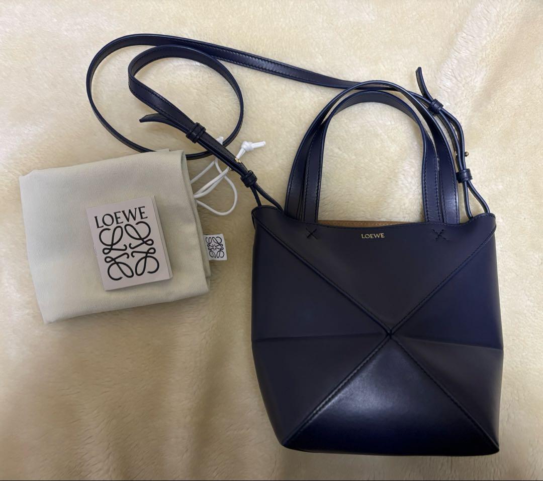 美品◯LOEWE ロエベ　パズルトート　ミニ　ネイビー