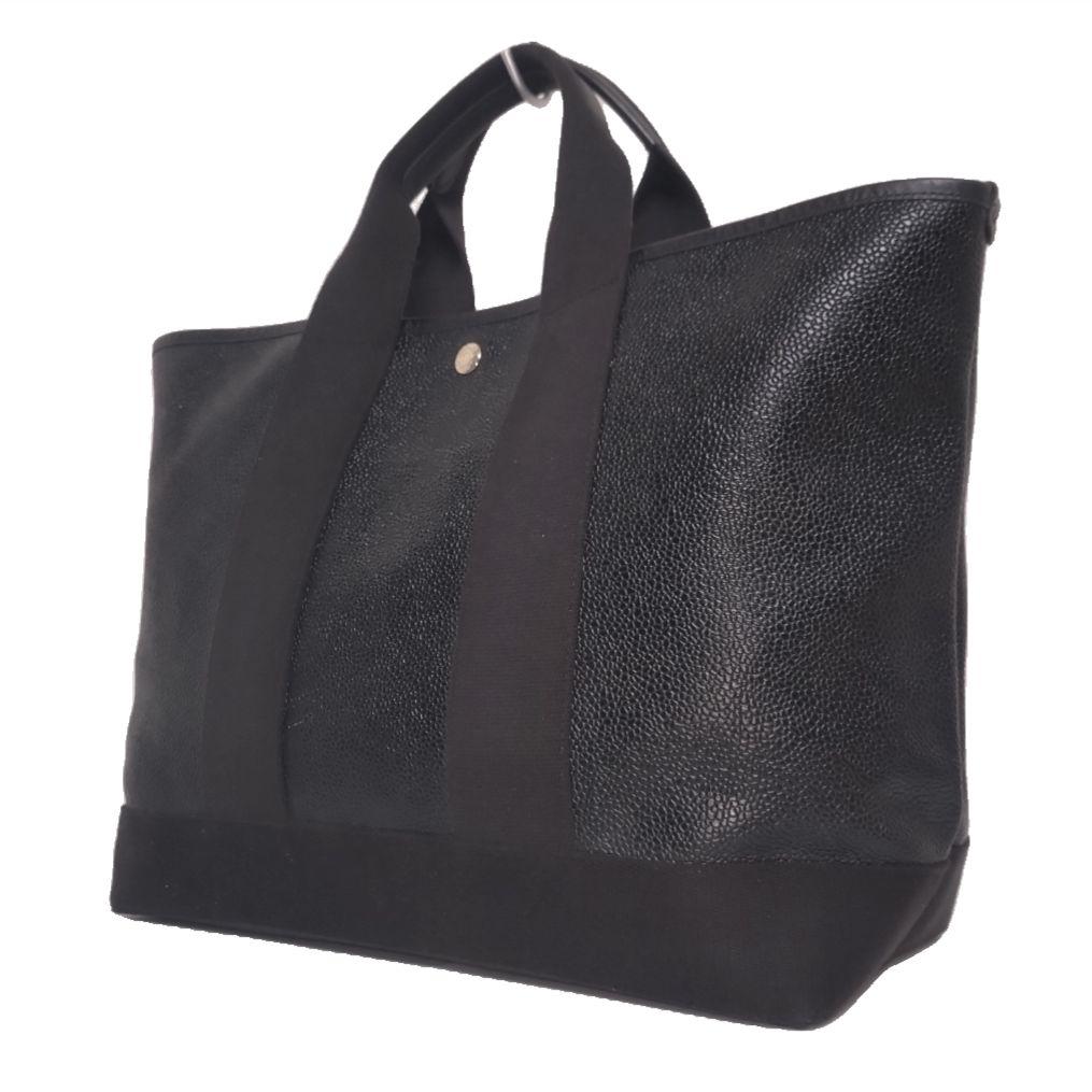 ✨未使用級✨TOPKAPI　スコッチグレイン　ネオレザー　トートバッグ　A4　黒