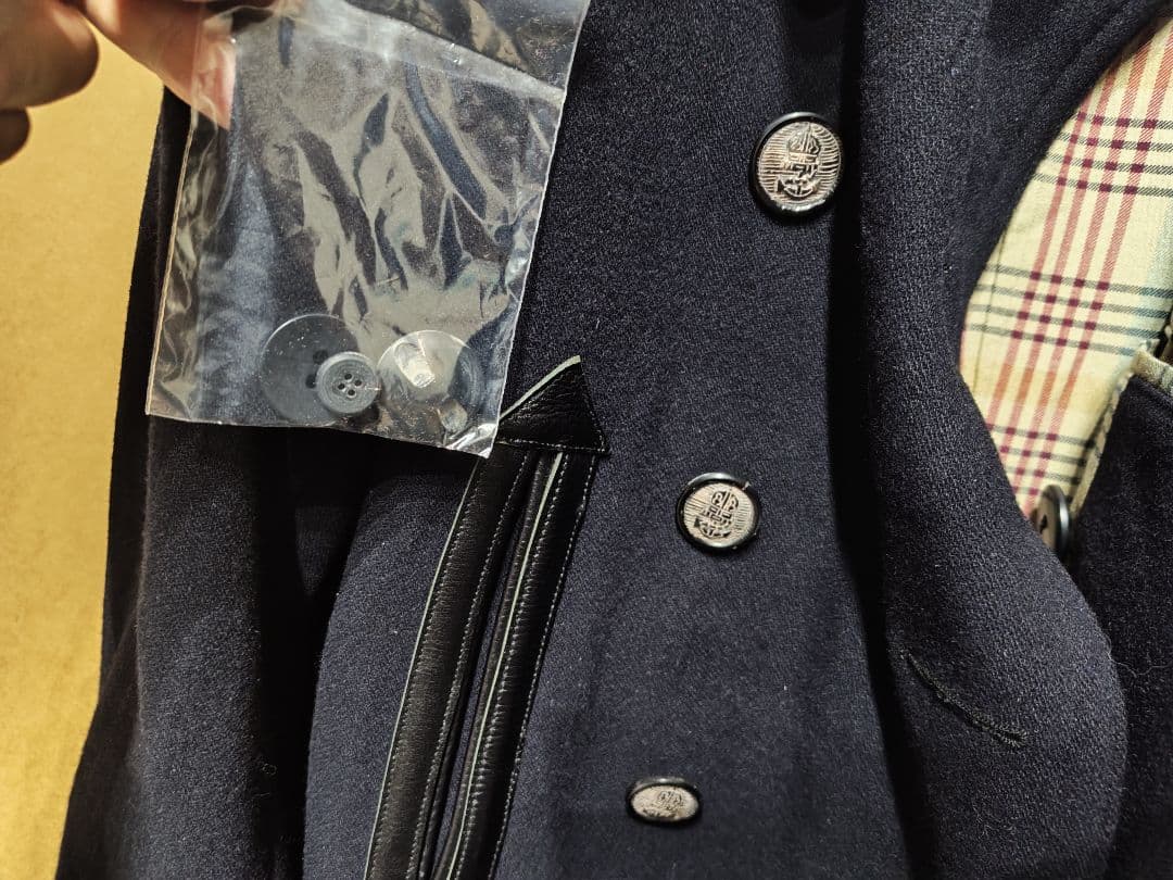 ナイジェルケーボン 40s NAVY Pコート ピーコート 状態良好 48