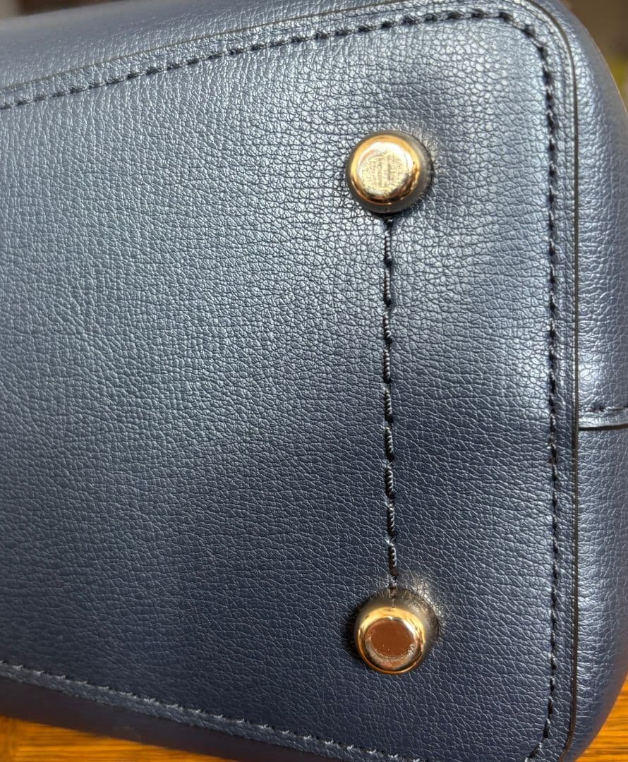 美品 COACH コーチ レザー トートバッグ 2way ネイビー