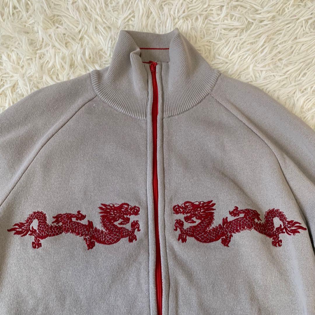 VIVIENNE TAM ドラゴン刺繍 グレー フルジップジャージ