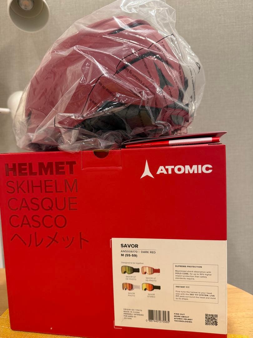 ATOMIC SAVOR ヘルメット M ダークレッド
