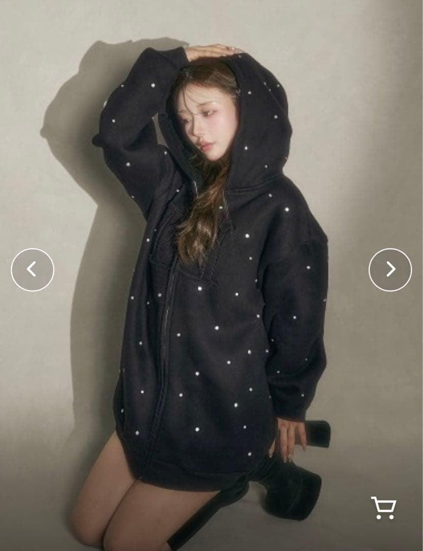 ダーリッチDarich DDロゴビジュージップパーカー　ブラックF 新品