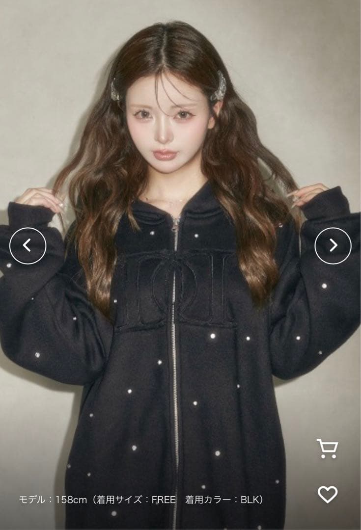 ダーリッチDarich DDロゴビジュージップパーカー　ブラックF 新品