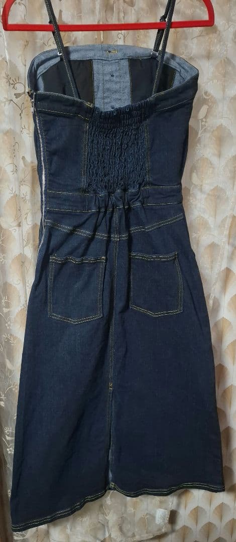 overE　オーバーイー　肩紐外せるストレッチデニムワンピース　U65