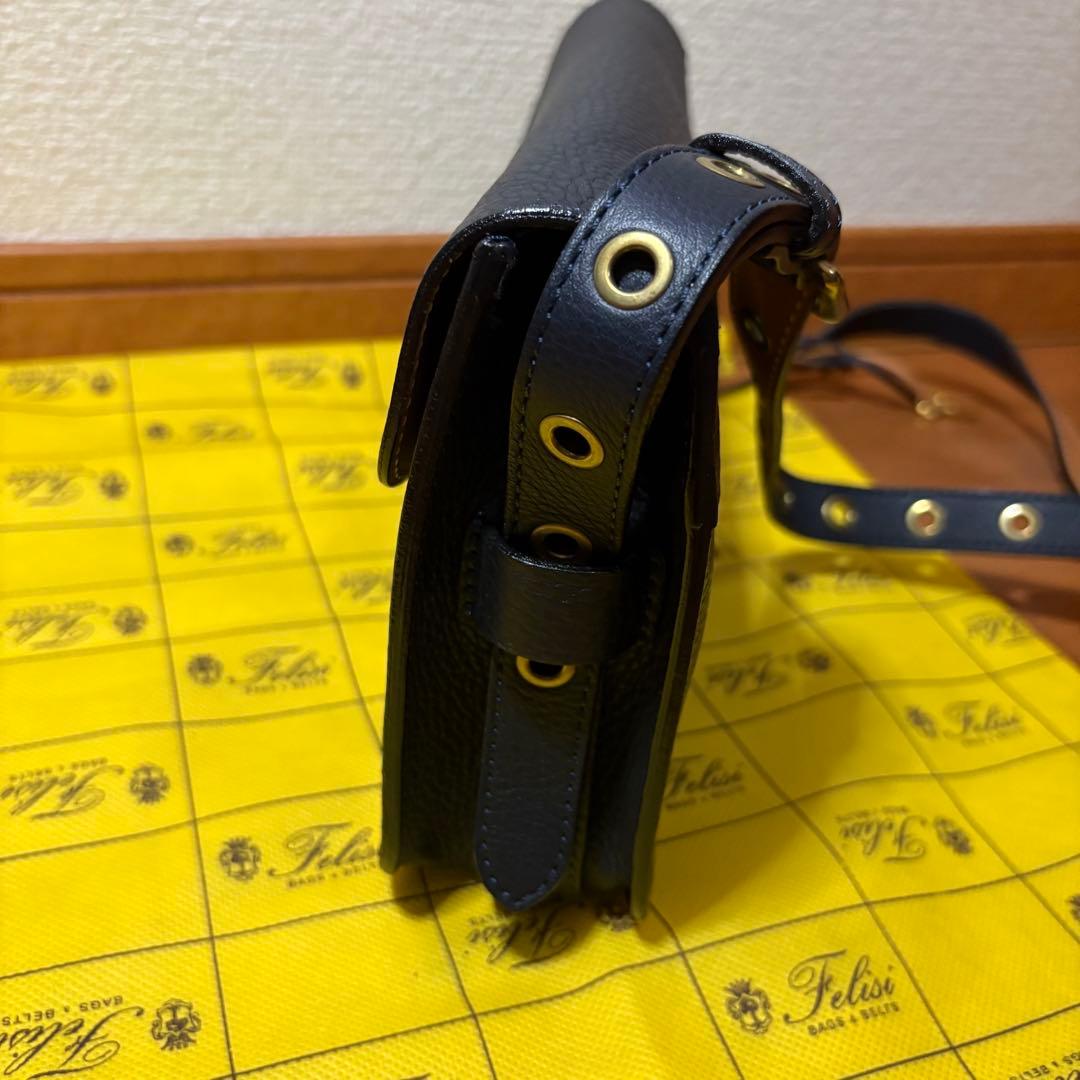 激レア！！【Felisi】 コレクションレザー ショルダーバッグ(ネイビー)