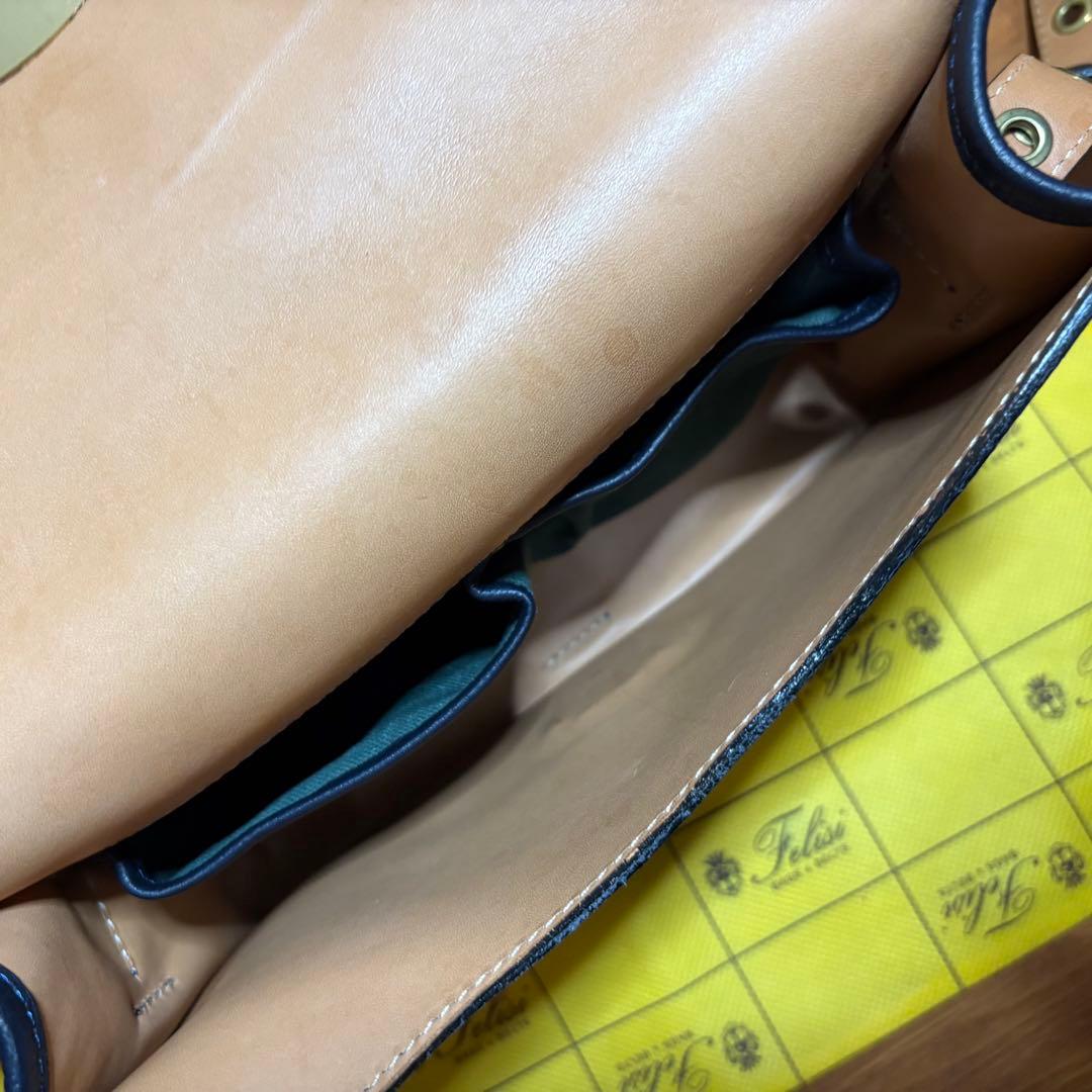 激レア！！【Felisi】 コレクションレザー ショルダーバッグ(ネイビー)