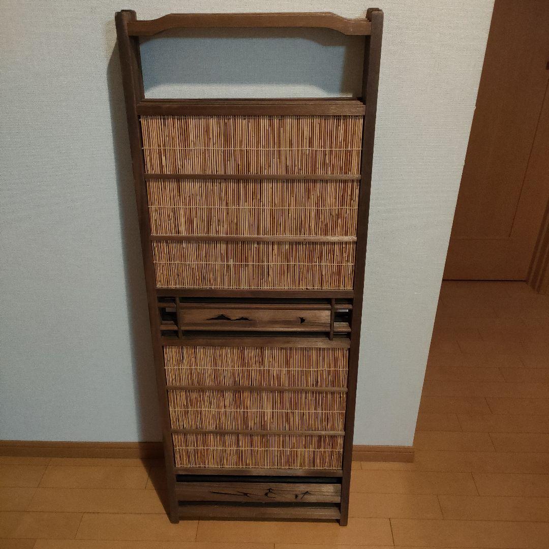 昭和レトロ　竹製4連屏風　衝立　パーティション