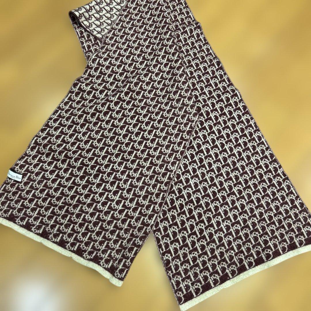 Christian Dior トロッター マフラーイ タリア製 ウール100%