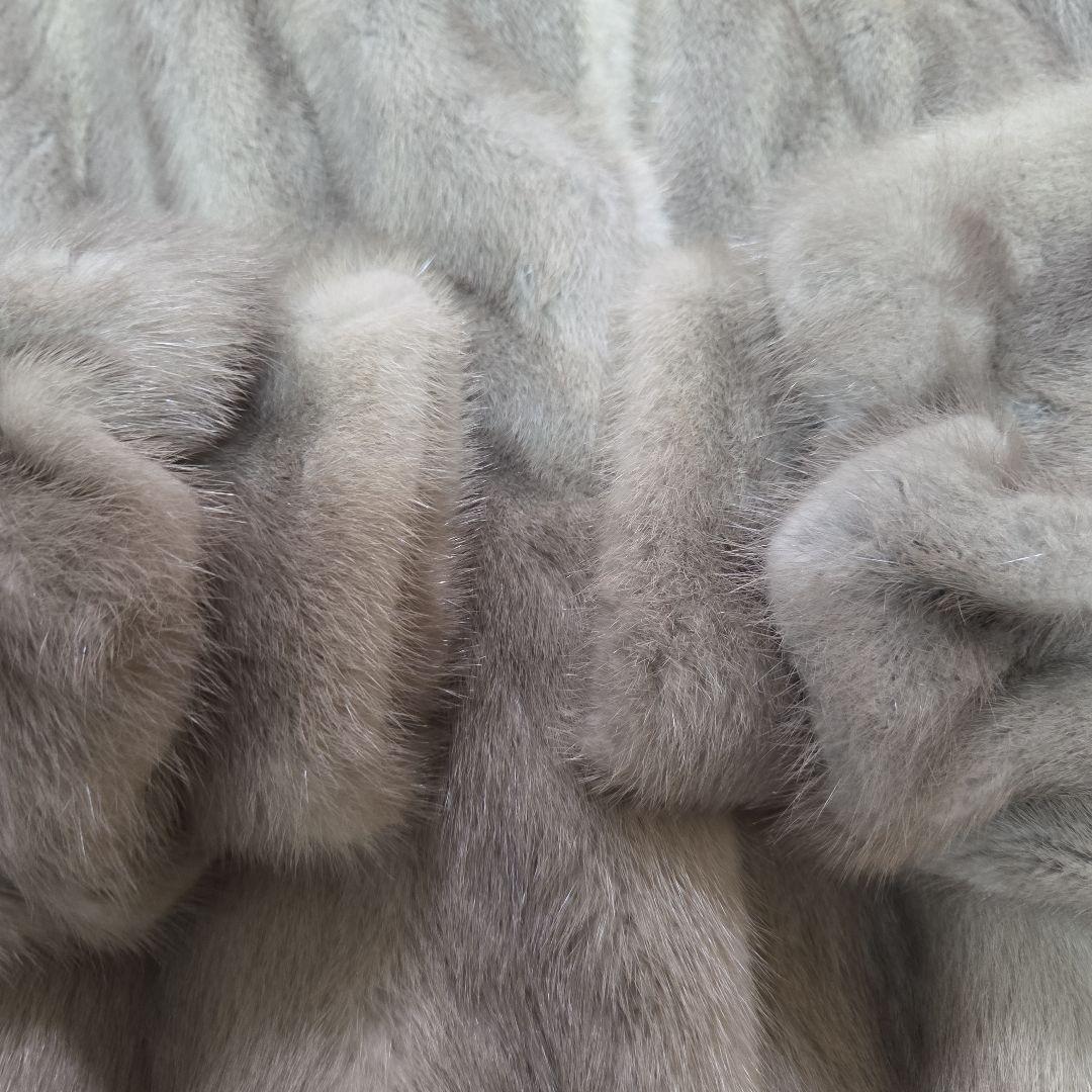 ミンク グレージュ系 サファイアミンク 袖絞 ボタン有り フリーサイズ