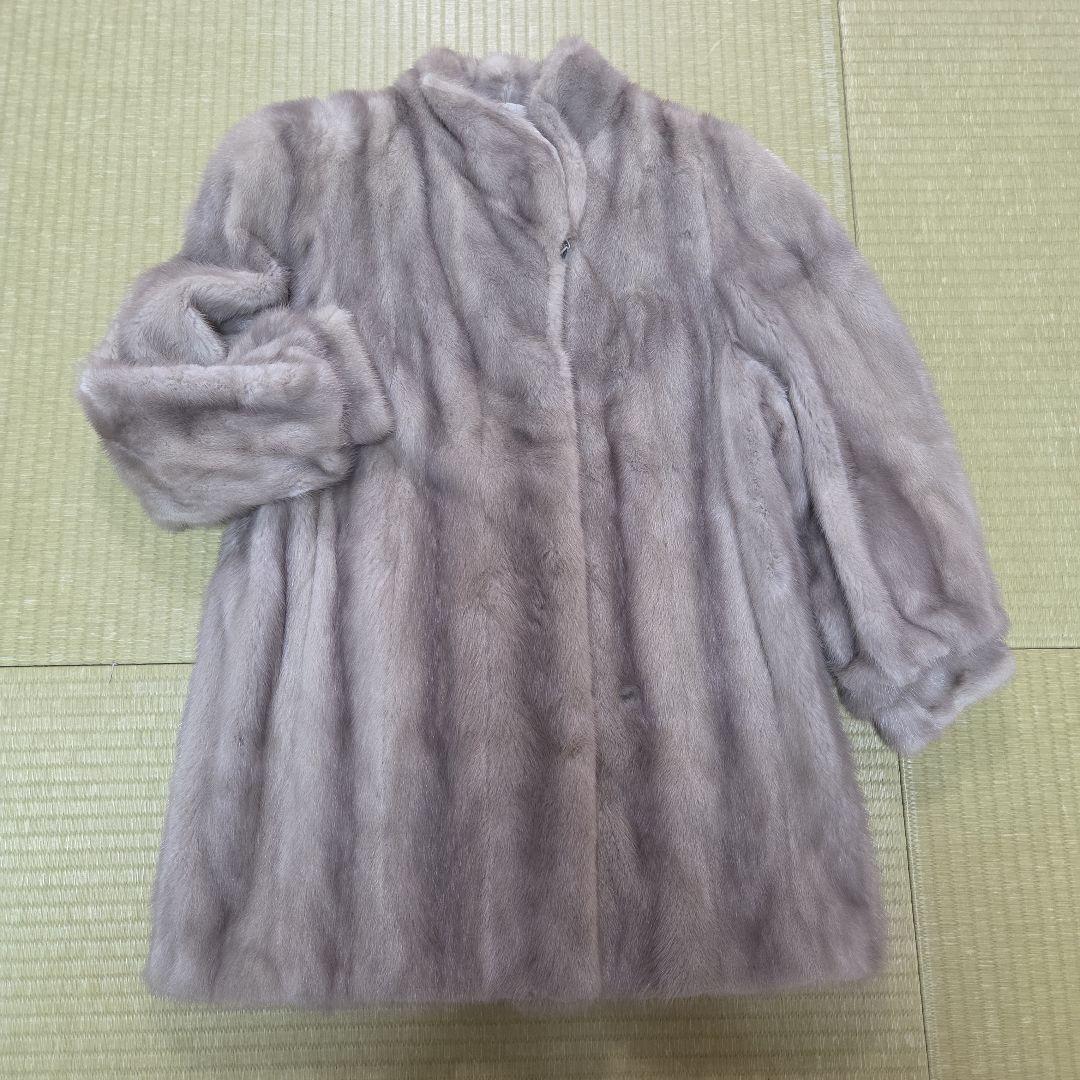 ミンク グレージュ系 サファイアミンク 袖絞 ボタン有り フリーサイズ