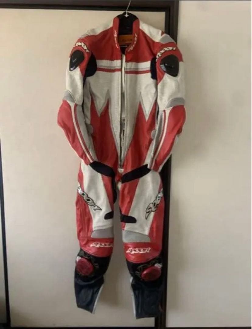 転倒歴無し　オマケ付き！3L Spoon レーシングスーツ 革ツナギ MFJ公認
