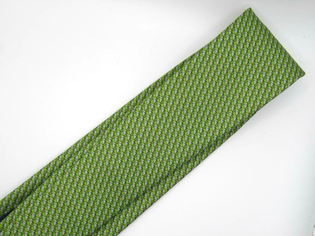 HERMES エルメス ネクタイ グリーン 緑 アンブレラ 傘柄 シルク 箱付き