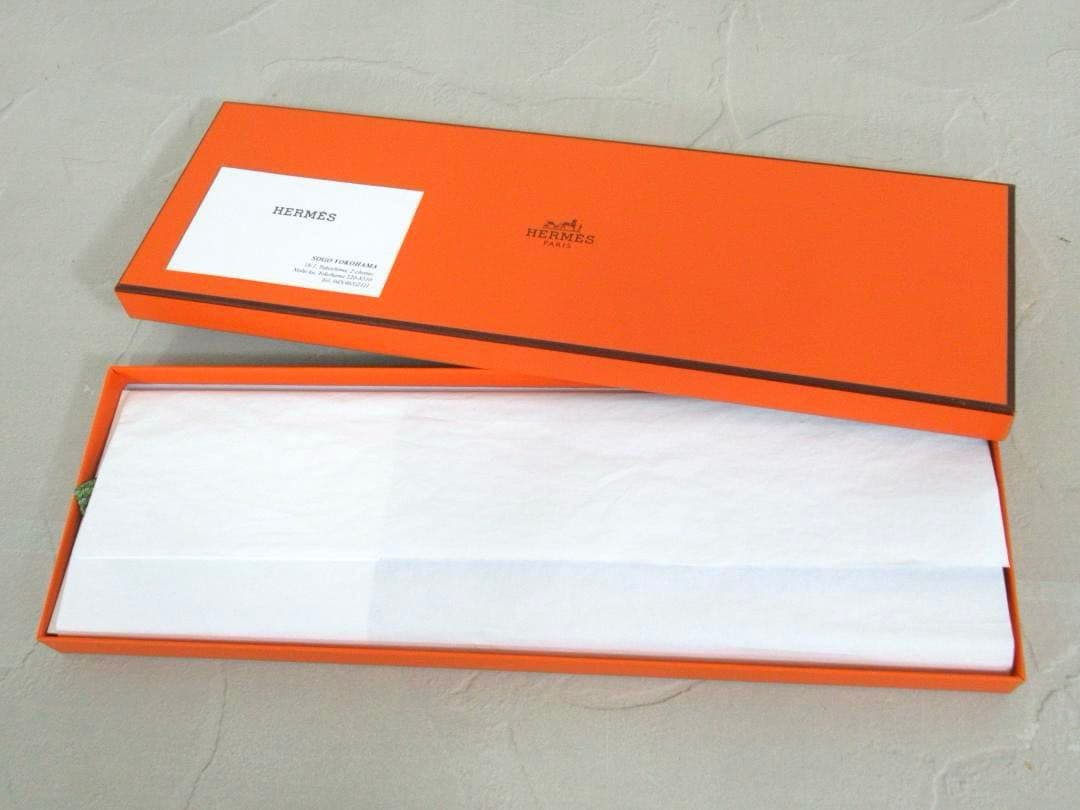 HERMES エルメス ネクタイ グリーン 緑 アンブレラ 傘柄 シルク 箱付き