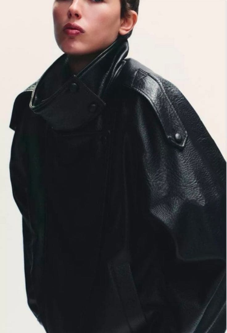 【新品・未使用】ZARA フェイクレザージャケット　XXL（15〜17号）