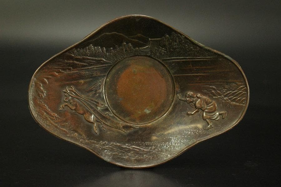 煎茶 銅 茶托 九件 二種(A321)