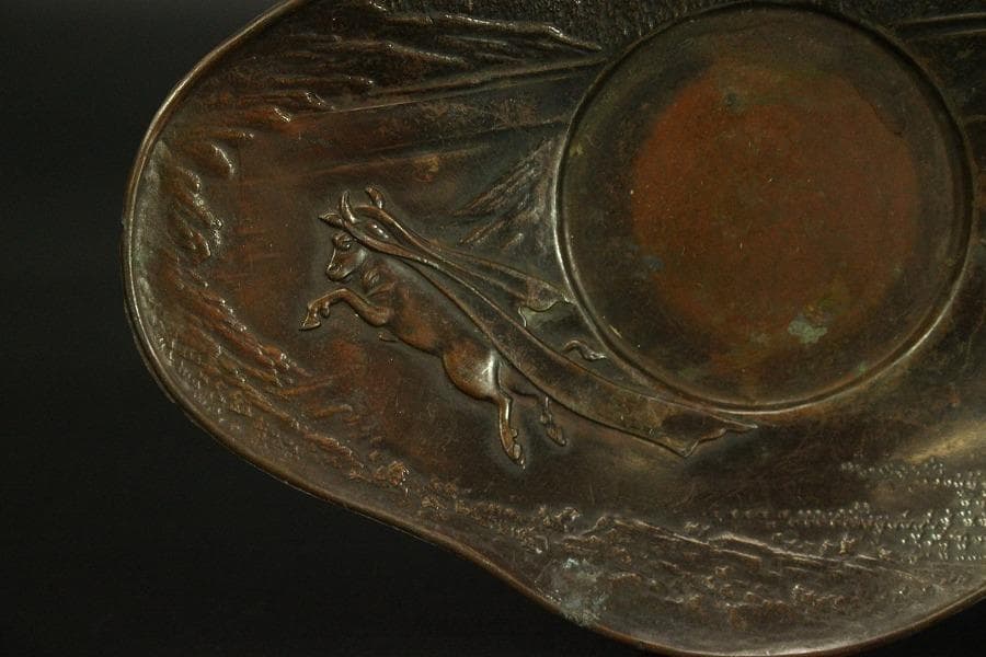 煎茶 銅 茶托 九件 二種(A321)