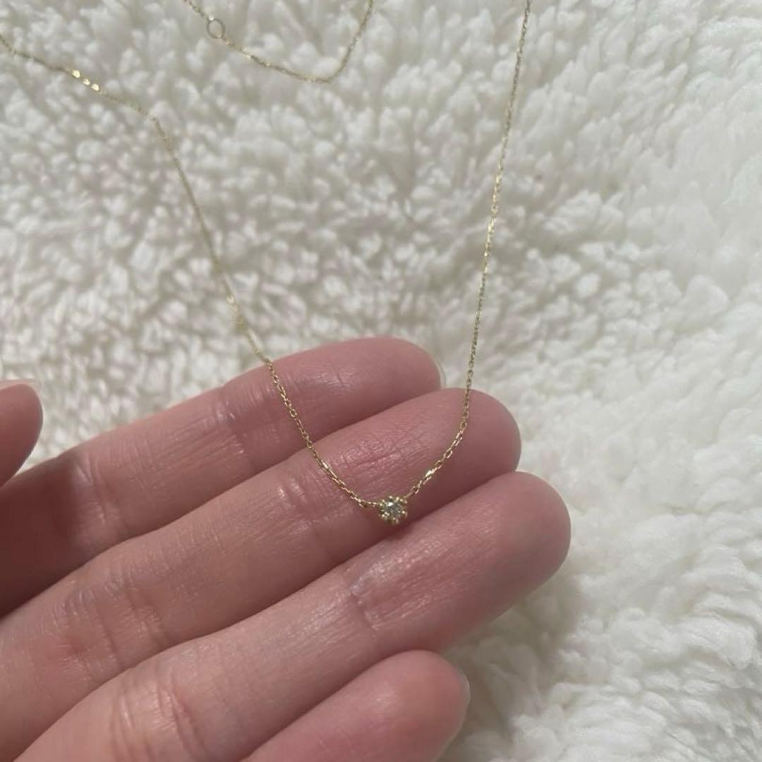 ete k18 一粒 ダイヤモンド ネックレス