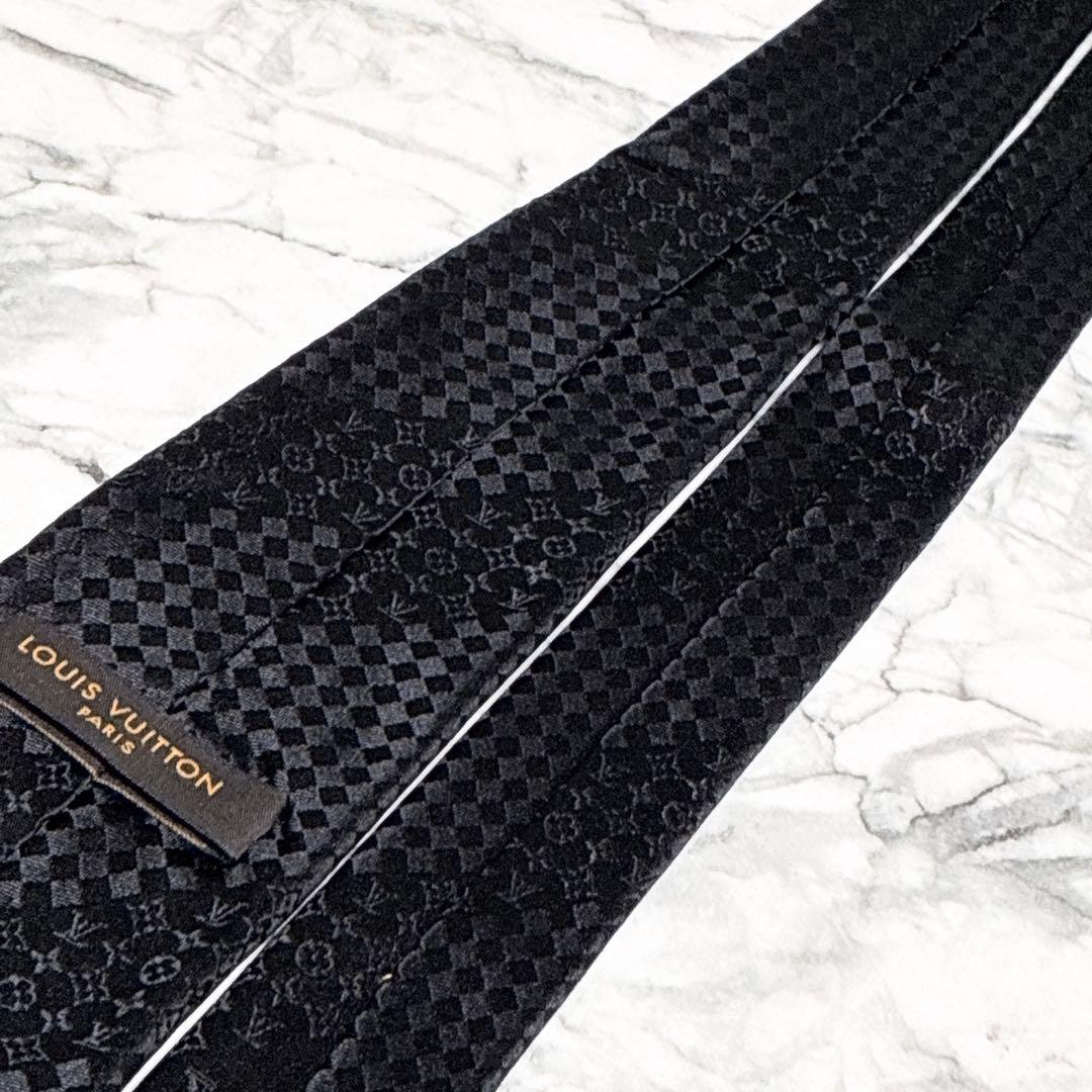 ✨週末で出品終了✨ルイヴィトン　ダミエミックスモノグラム　ブラック　ネクタイ