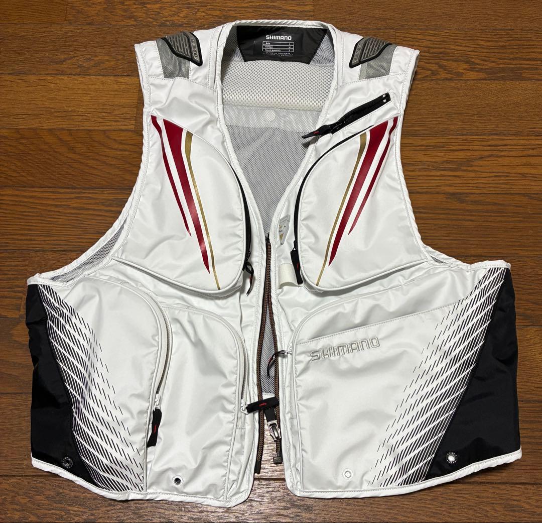 SHIMANO フィッシングベスト ホワイト/ブラック