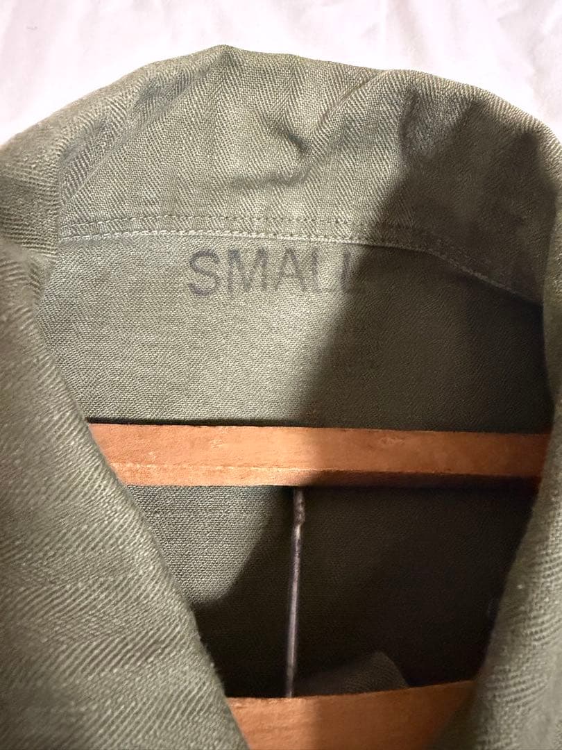 40s HBT(ヘリンボーンツイル)ユーティリティシャツ S 月桂樹ボタン