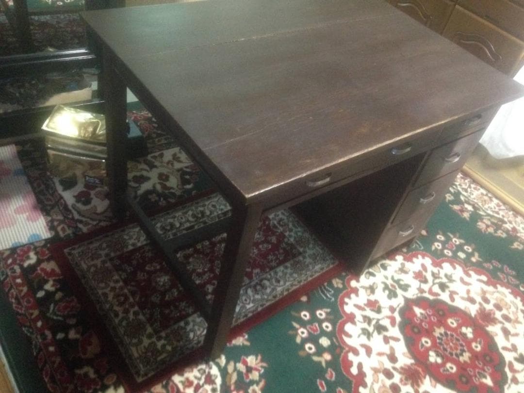 昭和初期机引き出し幅106 奥行き75 高さ74.5㎝程度勉強机事務机テーブル