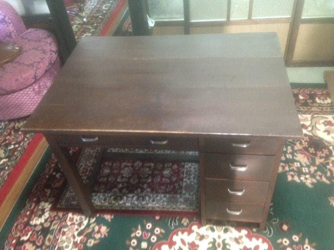 昭和初期机引き出し幅106 奥行き75 高さ74.5㎝程度勉強机事務机テーブル