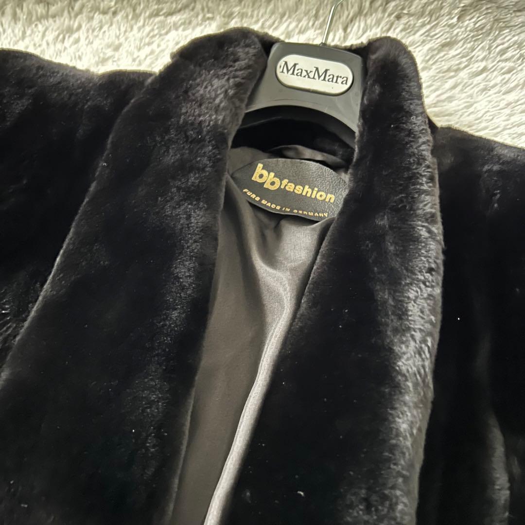 【極美品】ロング丈 シェアード ミンク ファーコート リアルファー 毛皮 LL