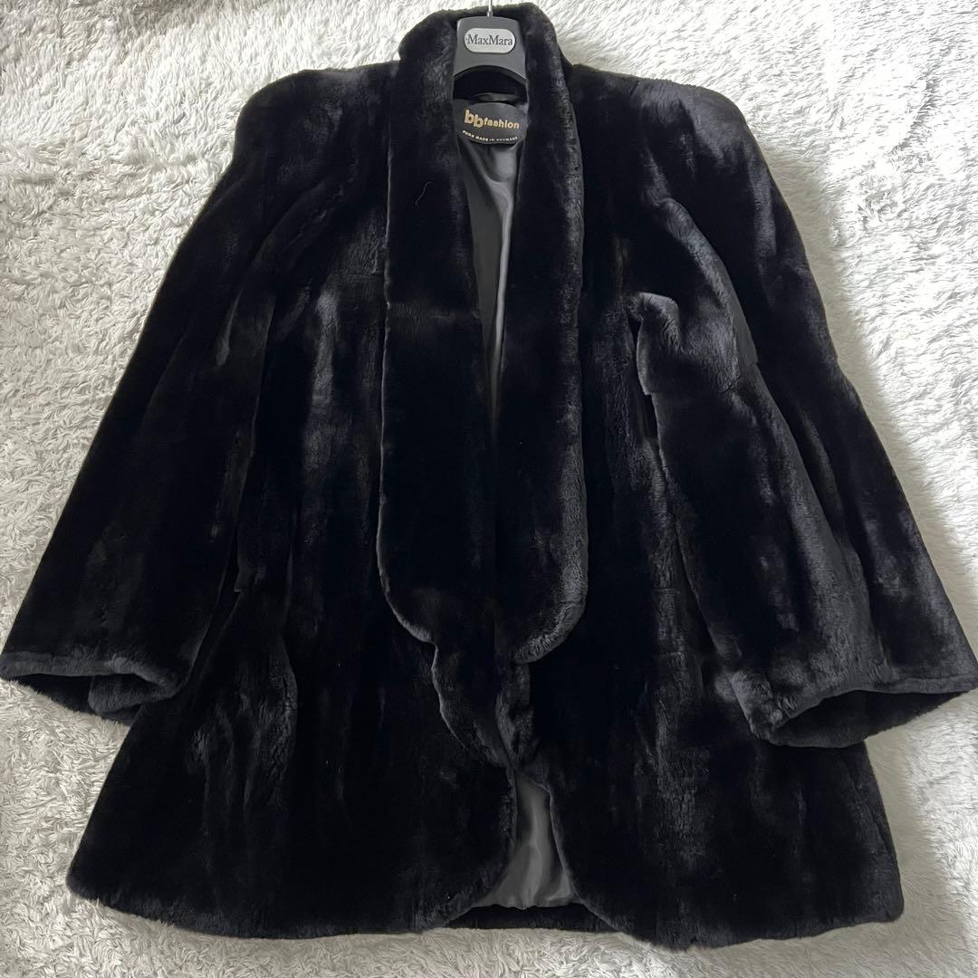 【極美品】ロング丈 シェアード ミンク ファーコート リアルファー 毛皮 LL