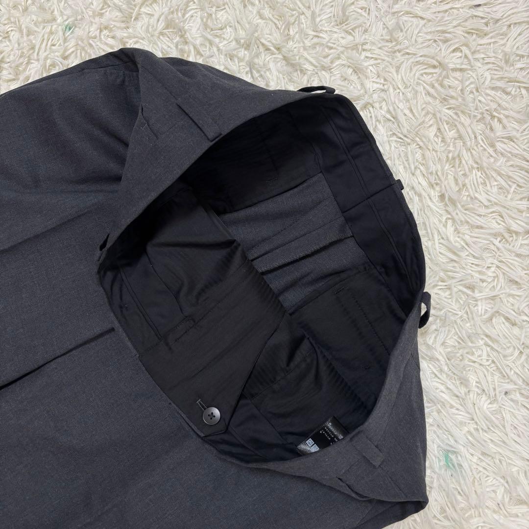 ユニクロ セットアップ スーツ ストレッチウール 背抜き 52 ダークグレー