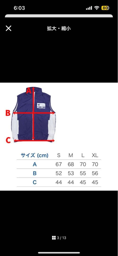 ブルーブルーファンベスト　Mサイズ