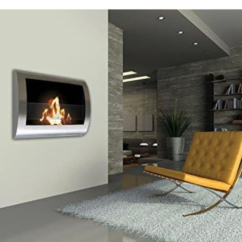 壁掛け　バイオエタノール暖炉　 シルバー