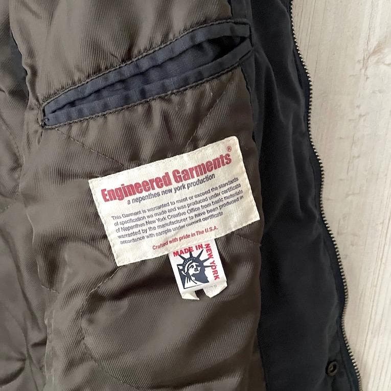 希少　ENGINEERED GARMENTS　中綿入ワークジャケット　紺　XS