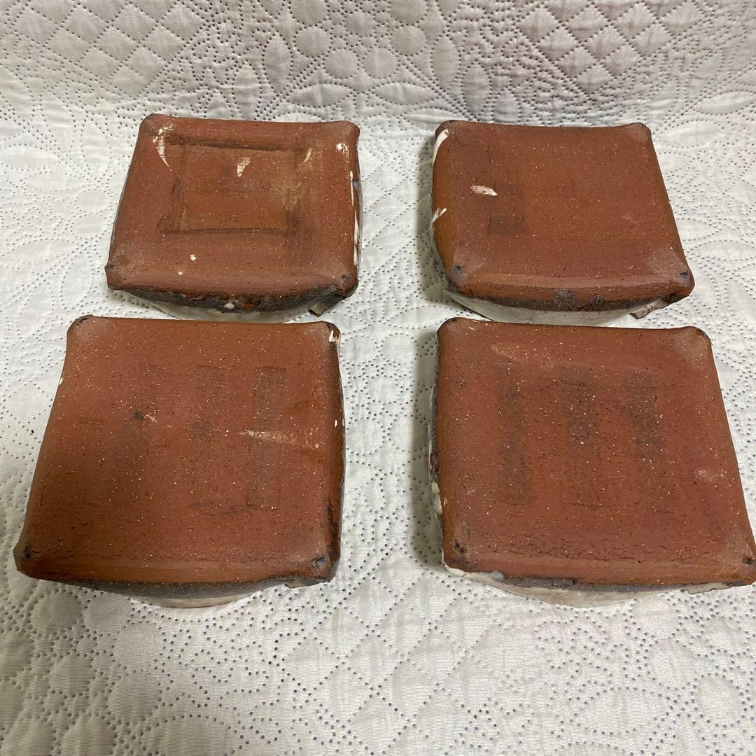高級四角形皿4個セット 作家作品 茶会席 中皿 中鉢
