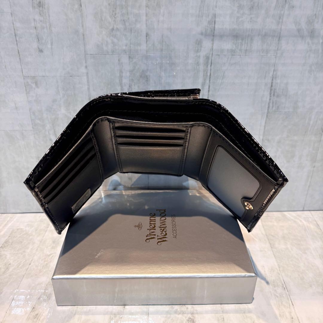 Vivienne Westwood 3つ折り財布 / エナメルブラック