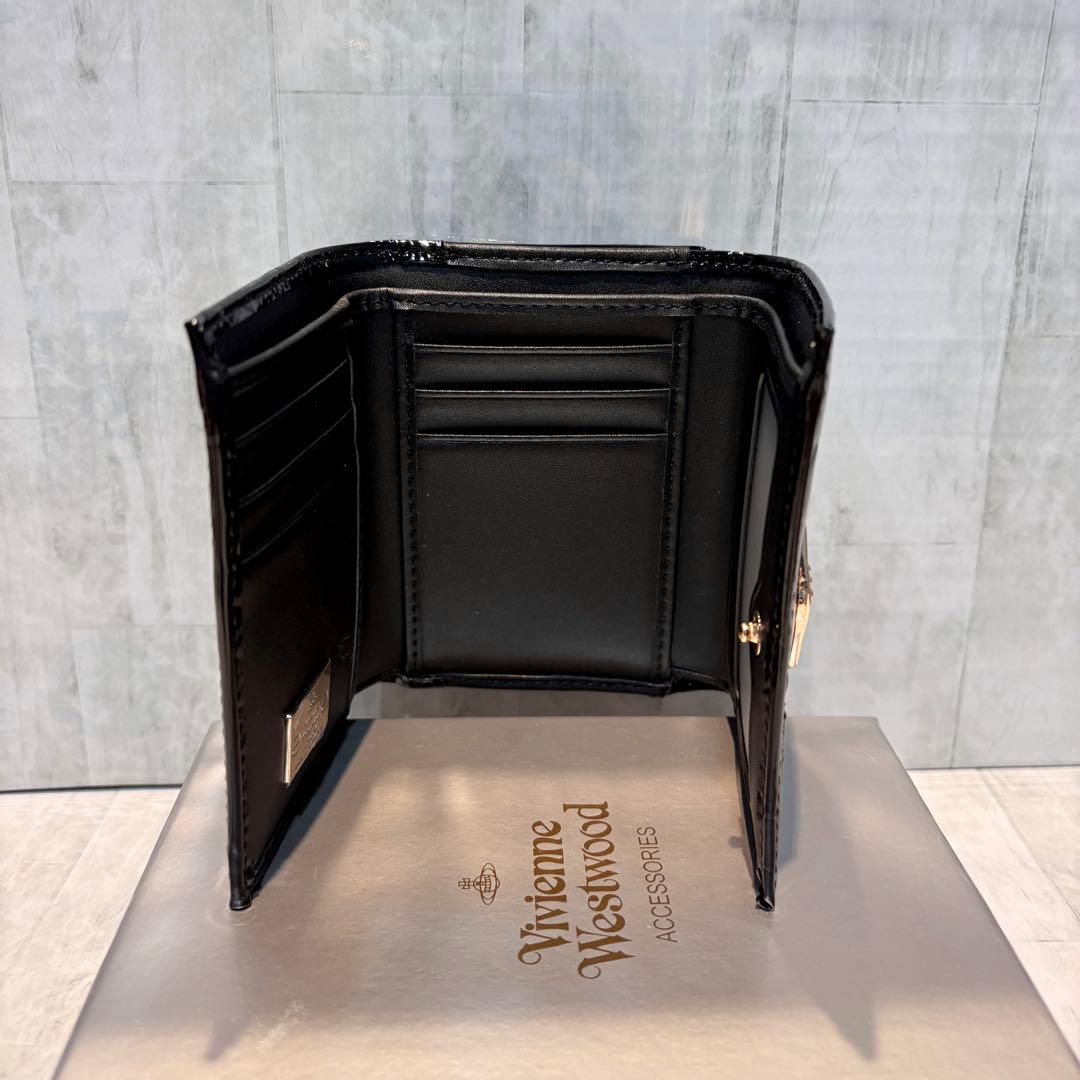 Vivienne Westwood 3つ折り財布 / エナメルブラック