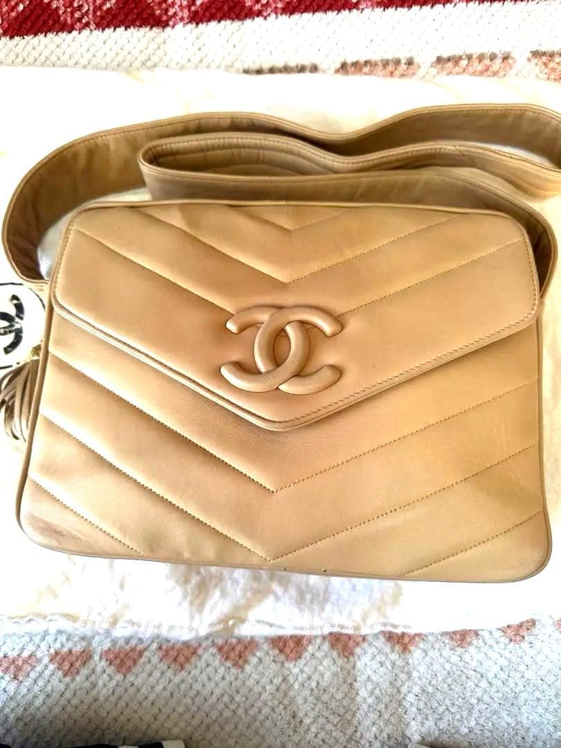 め*こ様 ビンテージ　CHANEL ベージュ ショルダーバッグ