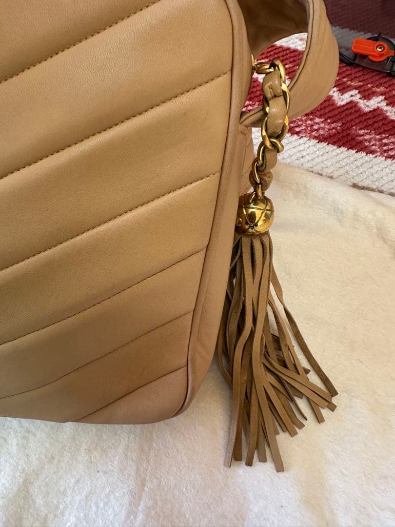 め*こ様 ビンテージ　CHANEL ベージュ ショルダーバッグ