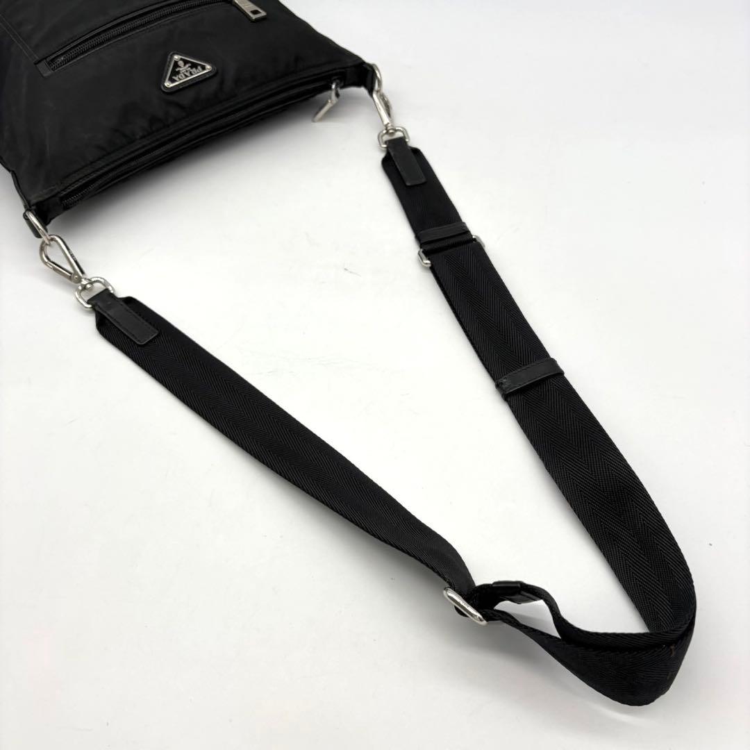 ✨美品✨プラダ ショルダーバッグ 2way 三角ロゴ ナイロン レザー ブラック