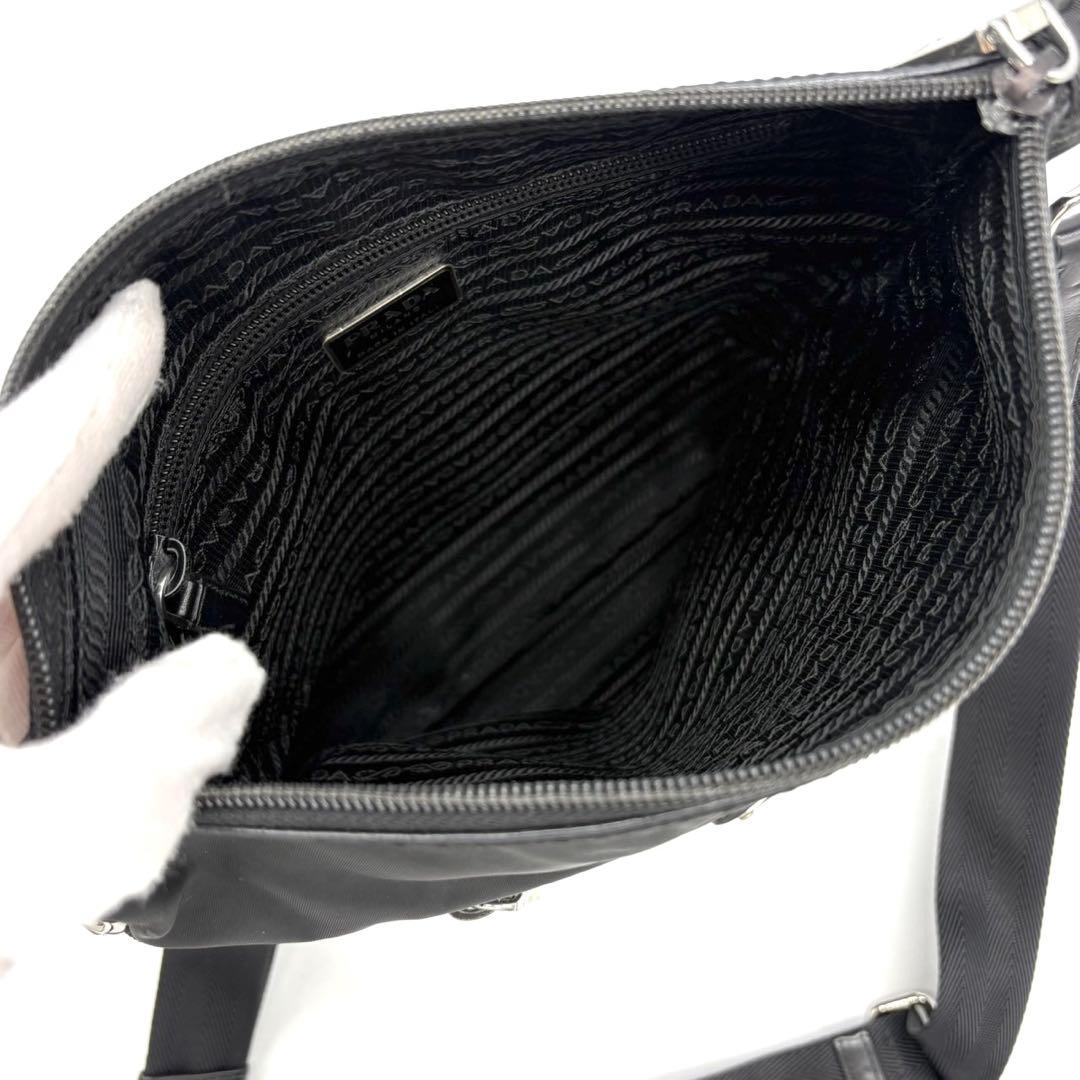 ✨美品✨プラダ ショルダーバッグ 2way 三角ロゴ ナイロン レザー ブラック
