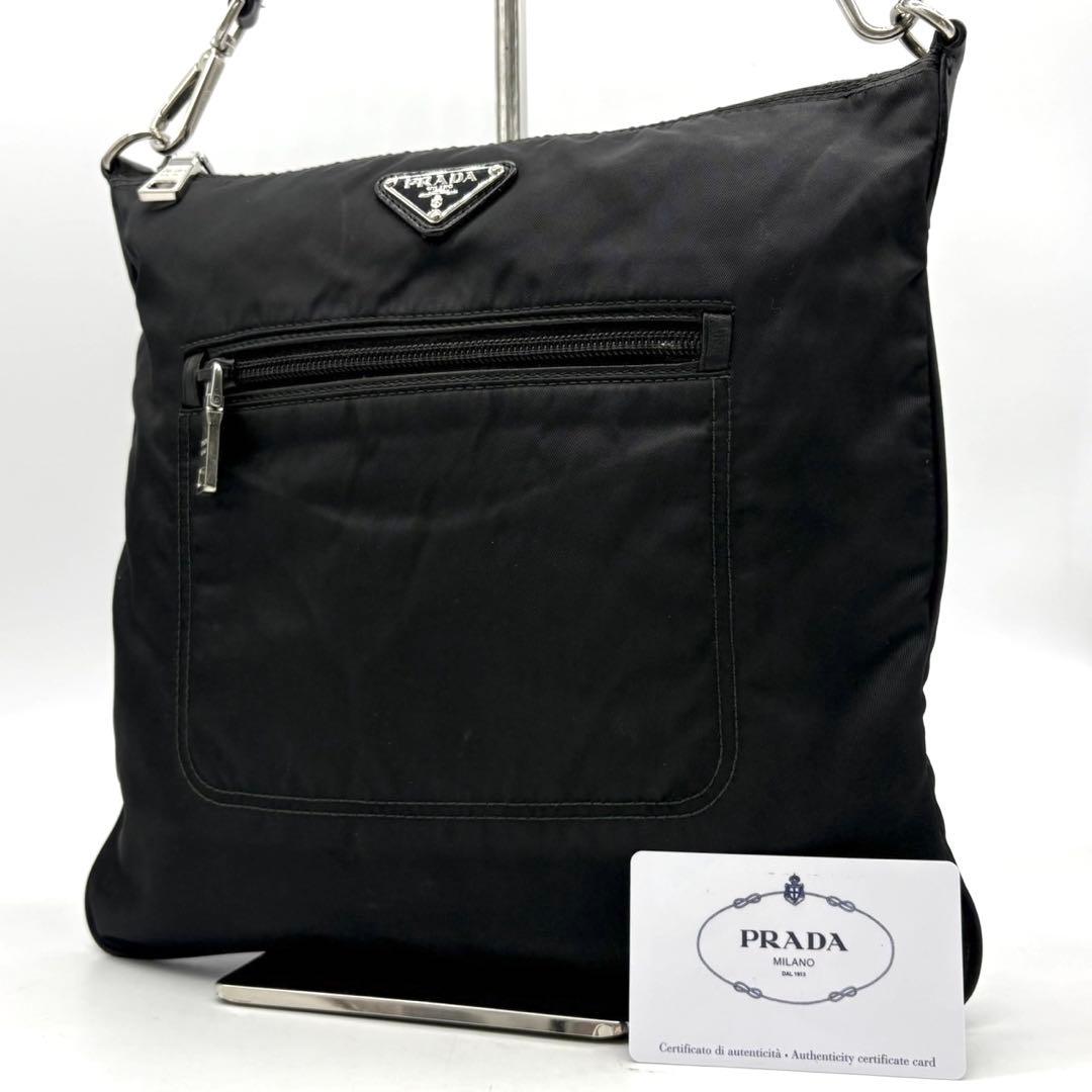 ✨美品✨プラダ ショルダーバッグ 2way 三角ロゴ ナイロン レザー ブラック