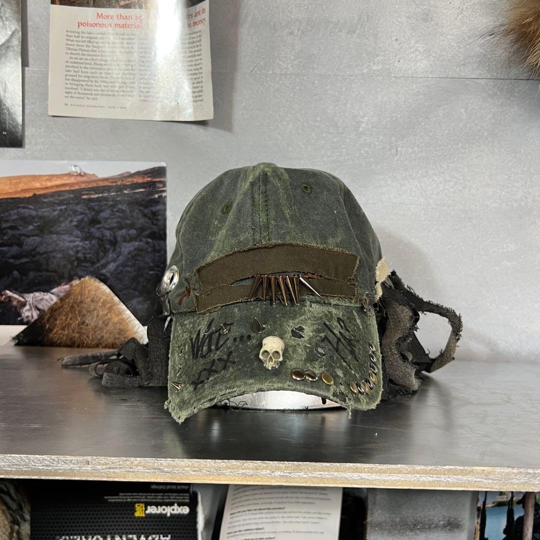 リメイク キャップ サイバー スカル ドクロ Y2K グランジ お兄系