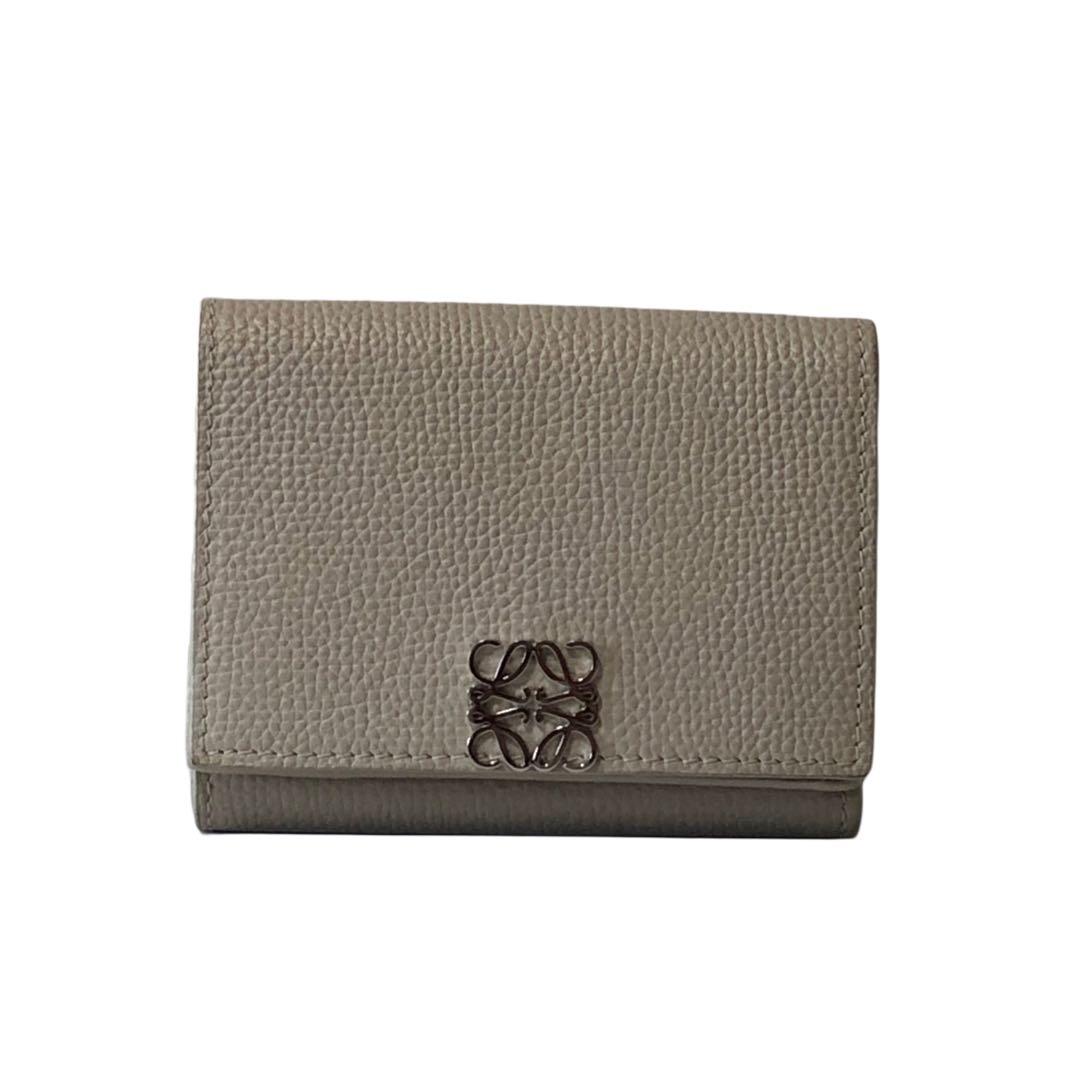 ロエベ　アナグラムバーティカルウォレットグレージュ　三つ折り財布　503