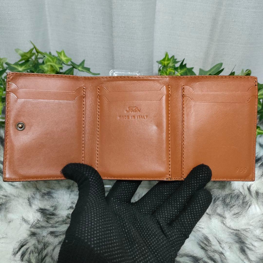 フェリージ 三つ折り財布 クロコ ダークネイビー Felisi 財布 濃紺レザー