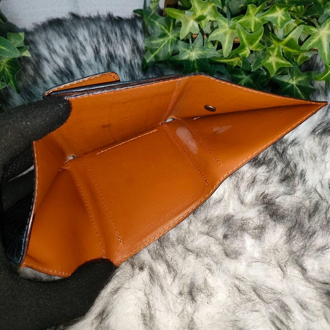 フェリージ 三つ折り財布 クロコ ダークネイビー Felisi 財布 濃紺レザー